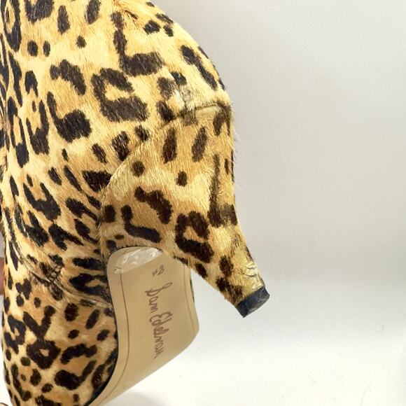 Sam Edelman Kinzey Women's 8.5 Leopard Calf Hair Kitten Heel Booties Ankle Boots - Picture 5 of 9